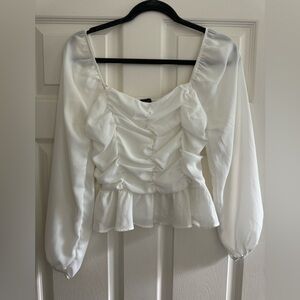 White Puff Sleeve Top